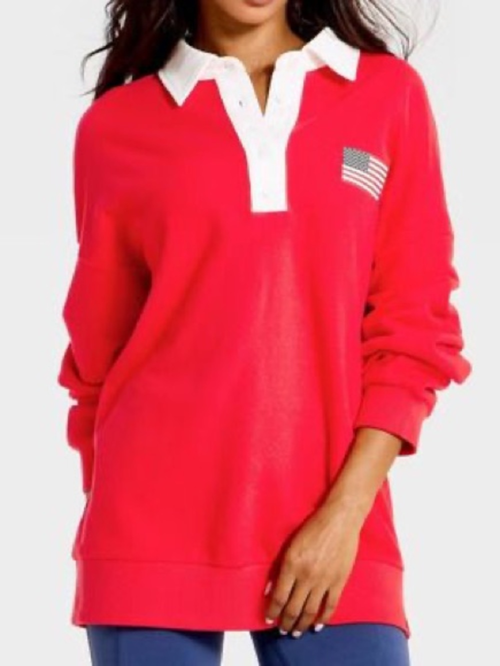 JoyLab Women's Americana French Terry Polo Sweatshirt